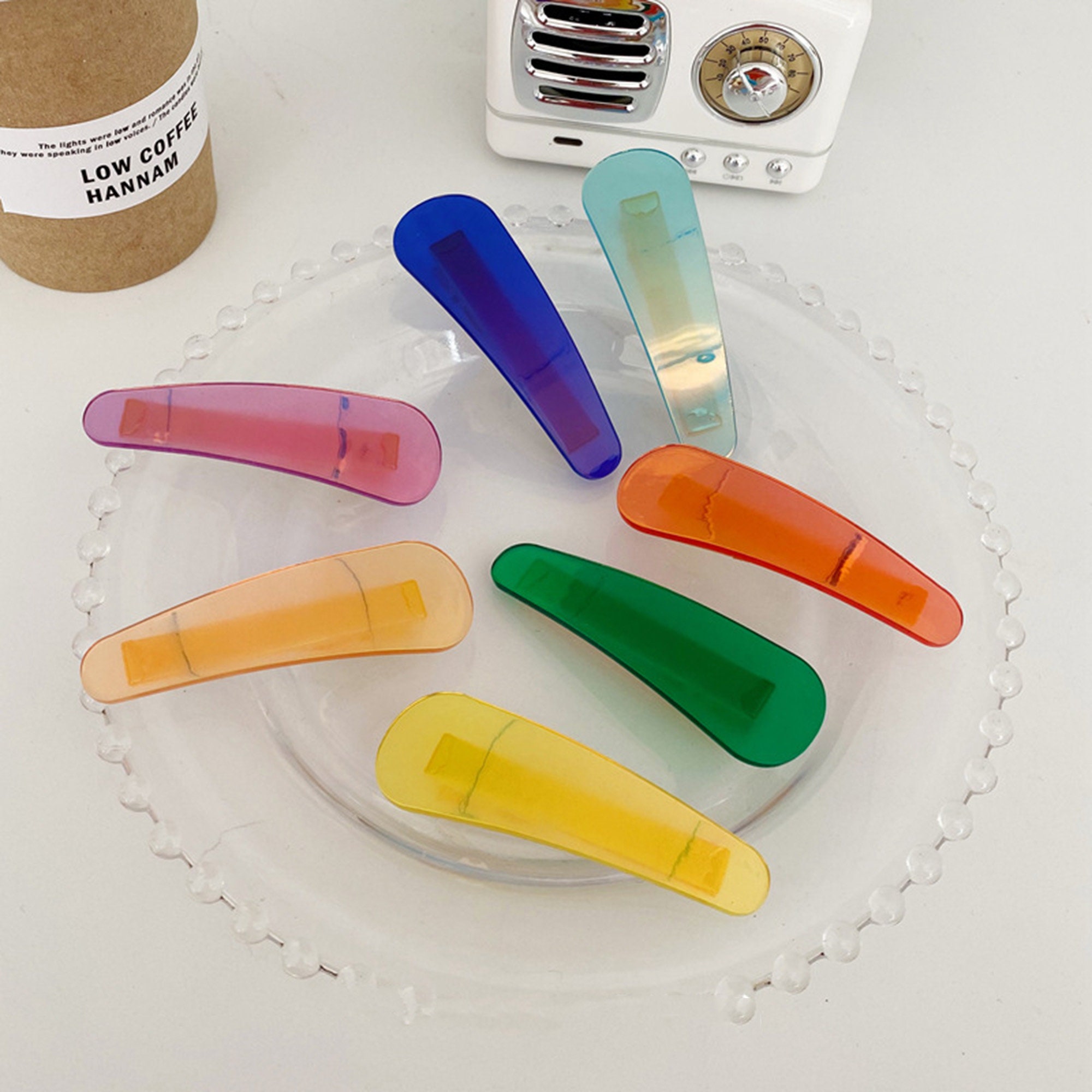 Shiny Hair Clips Resin Duckbill Clip Colorful Hair Clips Etsy