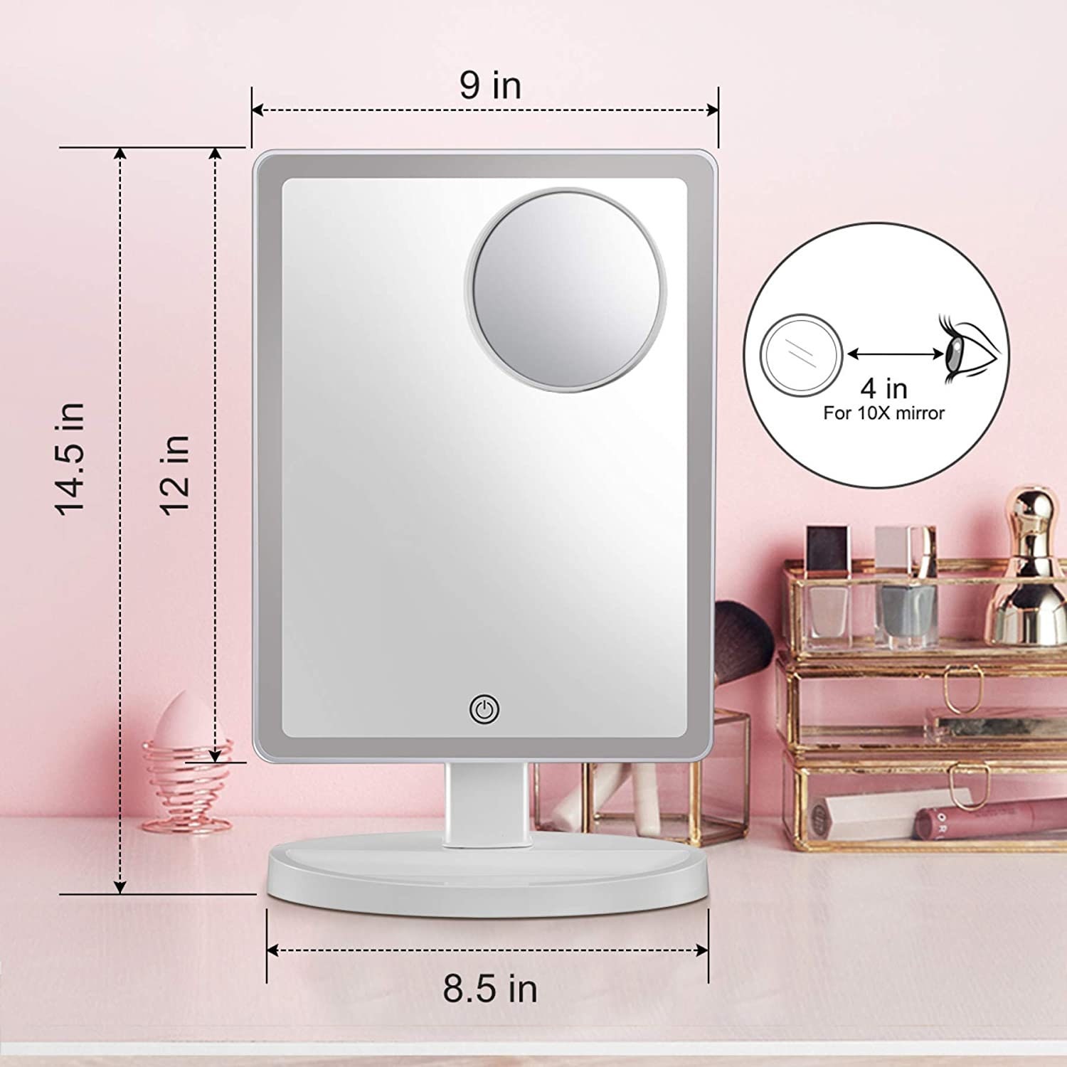 Sokea large lighted makeup mirror outlet