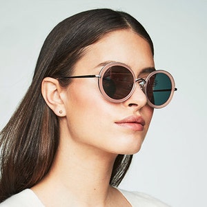 Oversized Round Sunglasses Handcraft stainless steel frame UV Protection Sunglasses for Women Girlfriend l MarsQuest image 1