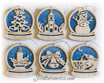 NW859 Snow Globe ornaments digital pattern set