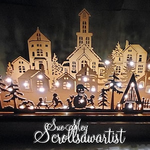 NW4224 Motifs numériques superposés de scènes de village