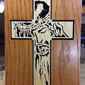 NW1588 Jesus portrait cross digital pattern