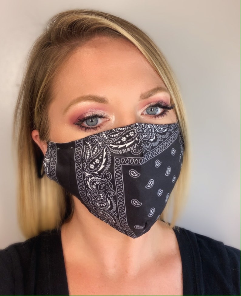 New Style Bandana Face Maskblack Bandana Maskface Mask With Etsy