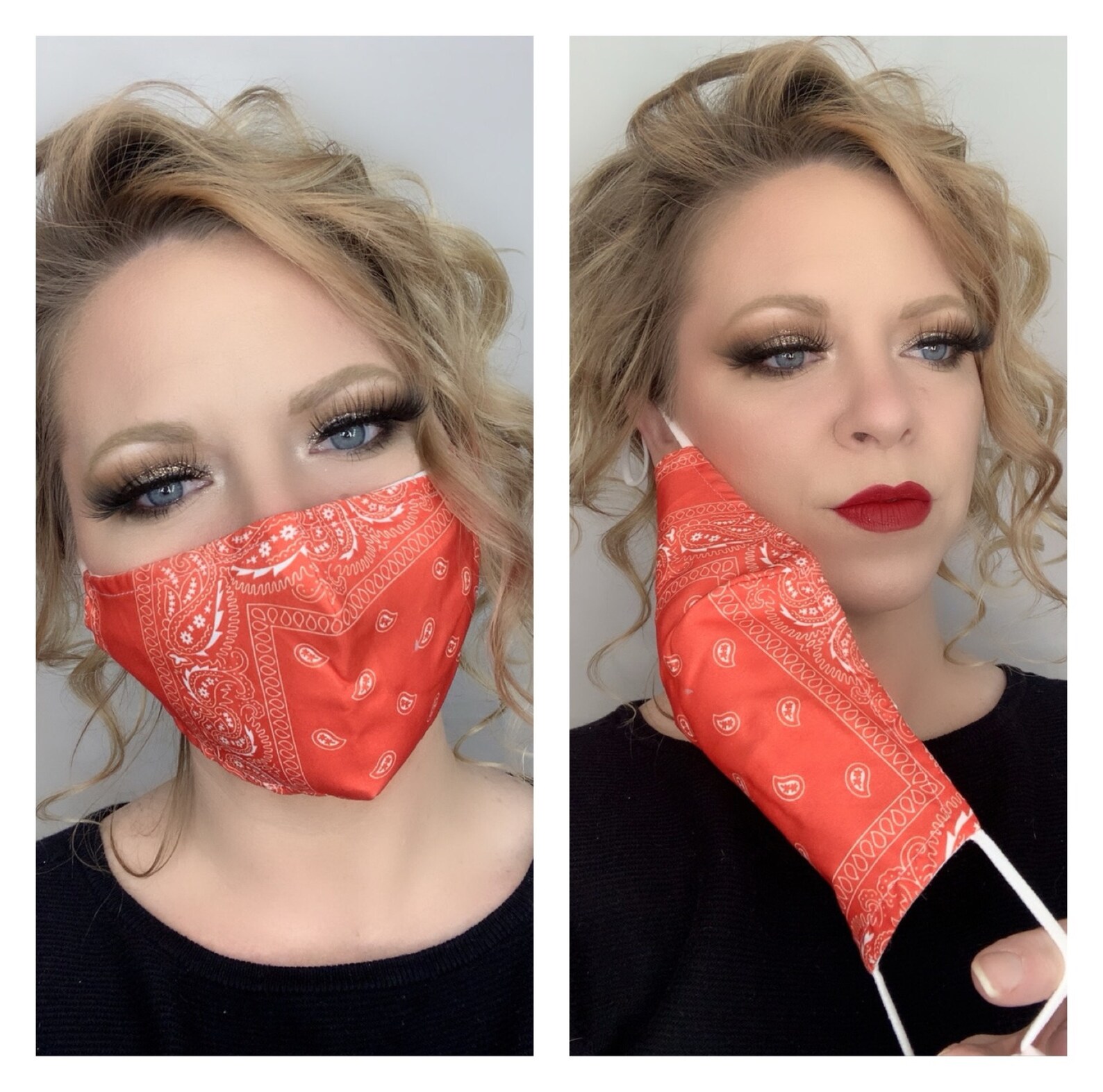 New Style Bandana Face Maskblack Bandana Maskface Mask With Etsy