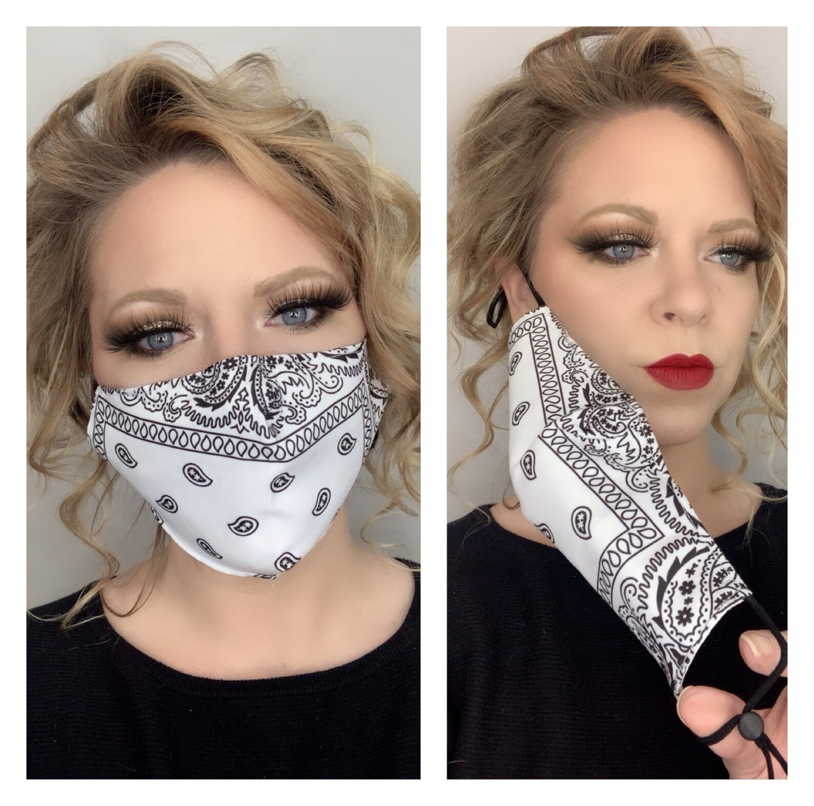 New Style Bandana Face Maskblack Bandana Maskface Mask With Etsy