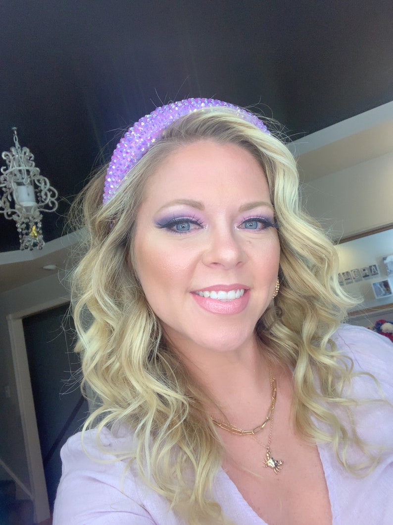 Lavender Faceted Bead headband Headbands Sparkly Padded Etsy
