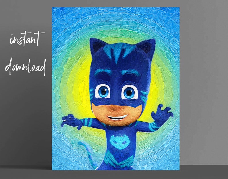 PJ Masks Art Kids Room Decor Party Decoration Gekko Catboy Etsy