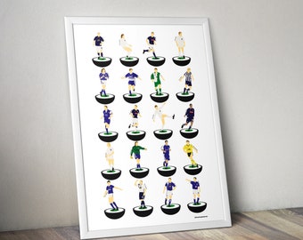 Stampa artistica delle leggende del calcio Millwall A3