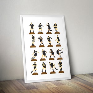 New Zealand All Blacks Rugby A3 Legends Print