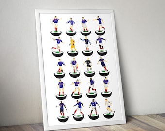 France Football Legends A3 Print Les Bleus