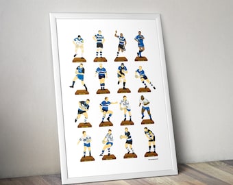 Bath Rugby A3 Legends Print