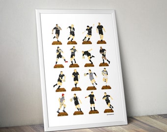 Newcastle Falcons Rugby A3 Legends Print