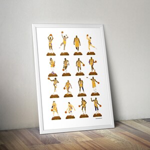 Los Angeles Lakers Basketball A3 Legends Print