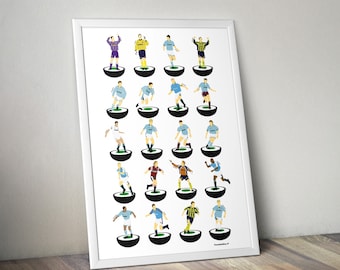 Manchester City 1990’s A3 Legends Print