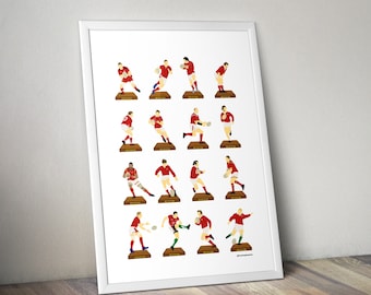 Wales Rugby Union A3 Legends Print