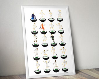 Leeds United 2019-2020 Promotion Team A3 Print