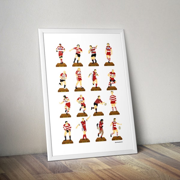 Gloucester Rugby A3 Legends Print