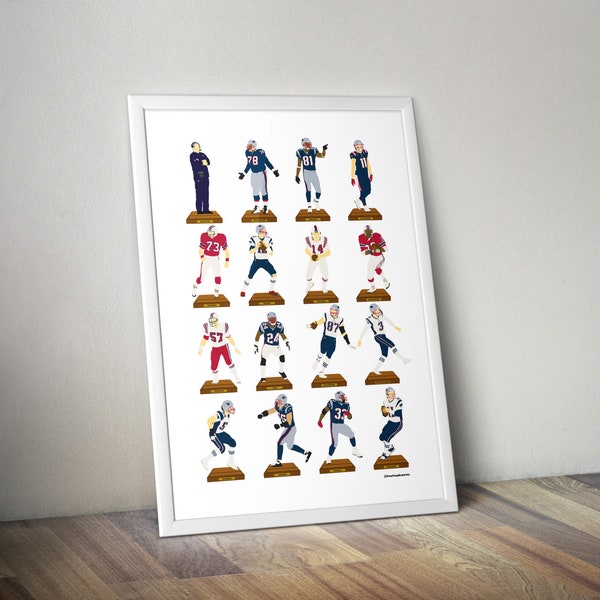 New England Patriots A3 Legends Print