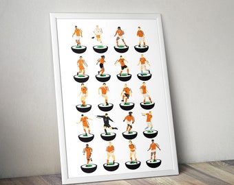 Netherlands Football Legends A3 Print