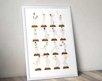 Somerset County Cricket Legends A3 Print