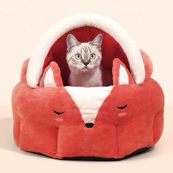 Fox Shape Cat Bed Pattern, Felted Cat Cave, Wool Cat Bed, Pet Gift for Him, Cat Toys, Small Dog Bed, Cat Window Perch, Warm Tunnel for Cats.