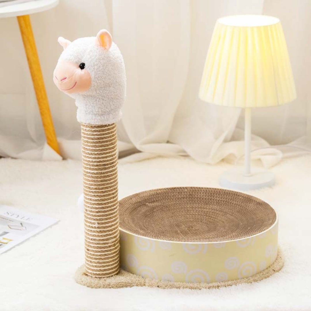 Unicorn & Alpaca Cat Scratching Post, Wall Cat Scratcher, Modern Cat