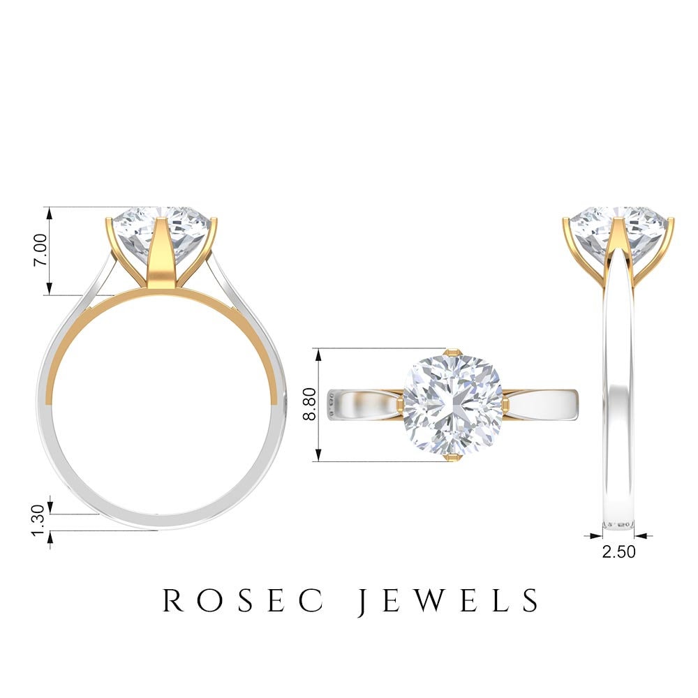 Cushion Cut Solitaire Ring 2 CT Moissanite Solitaire Ring Etsy