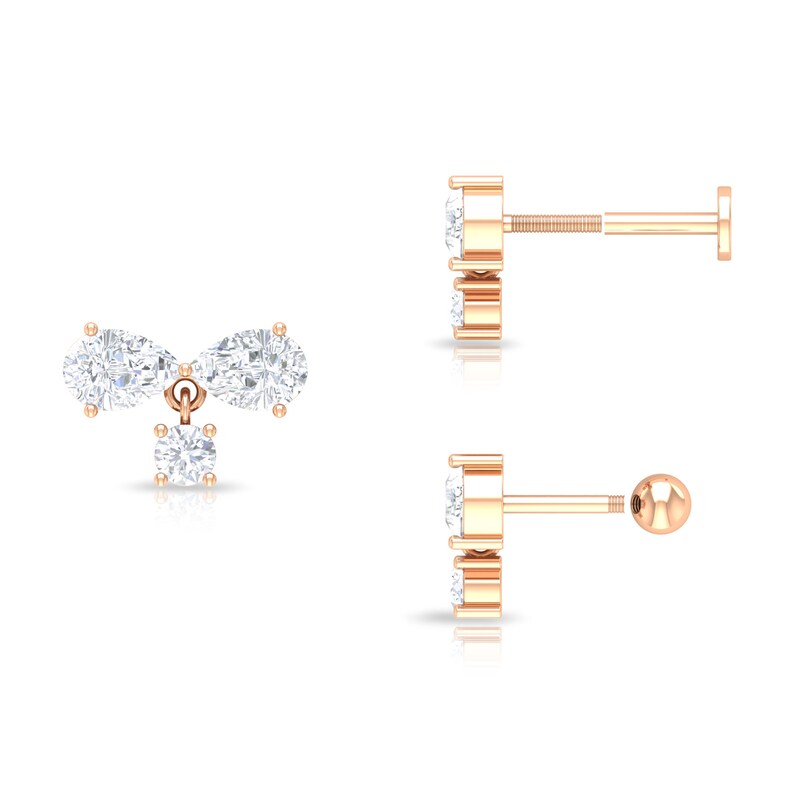 Infinity Diamond Earrings, Cartilage Stud Earrings, Diamond Pier Infinity Diamond Earrings, Cartilage Stud Earrings, Diamond Pier
