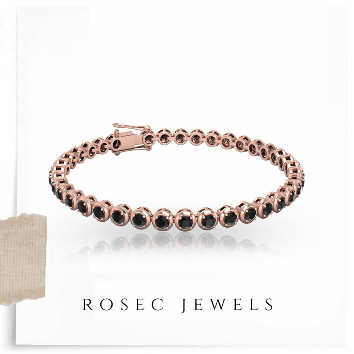 4.50 CT Black Onyx Tennis Bracelet Black Onyx Bracelet for Etsy