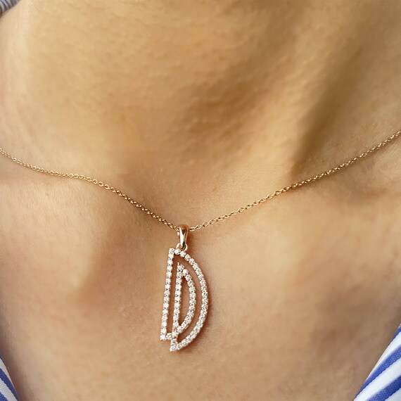 1/2 CT Diamond Initial Necklace D 