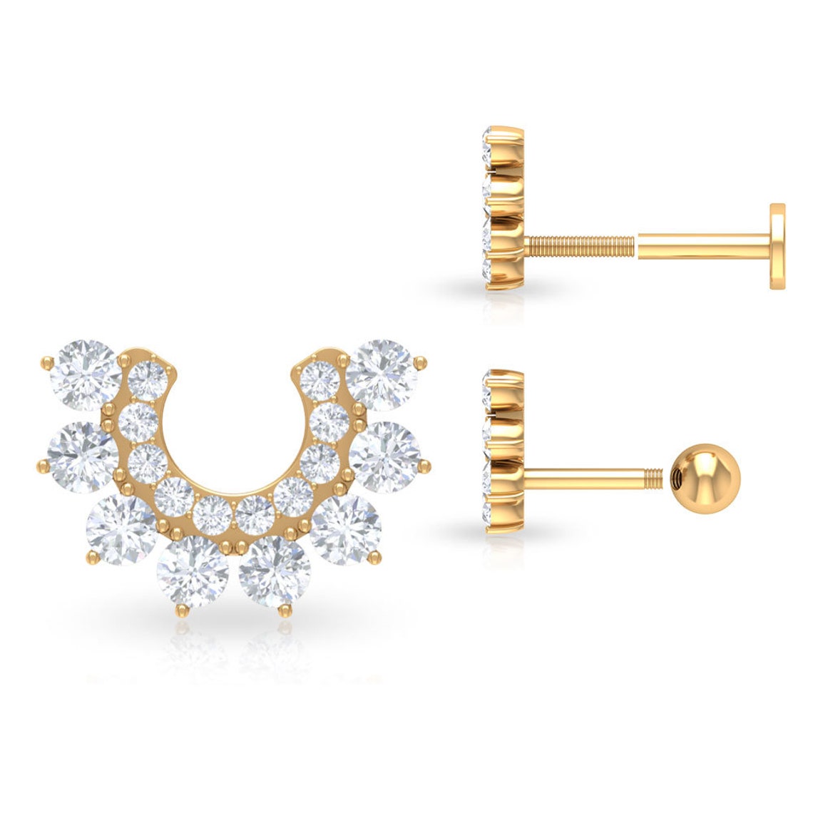 diamond helix stud earring