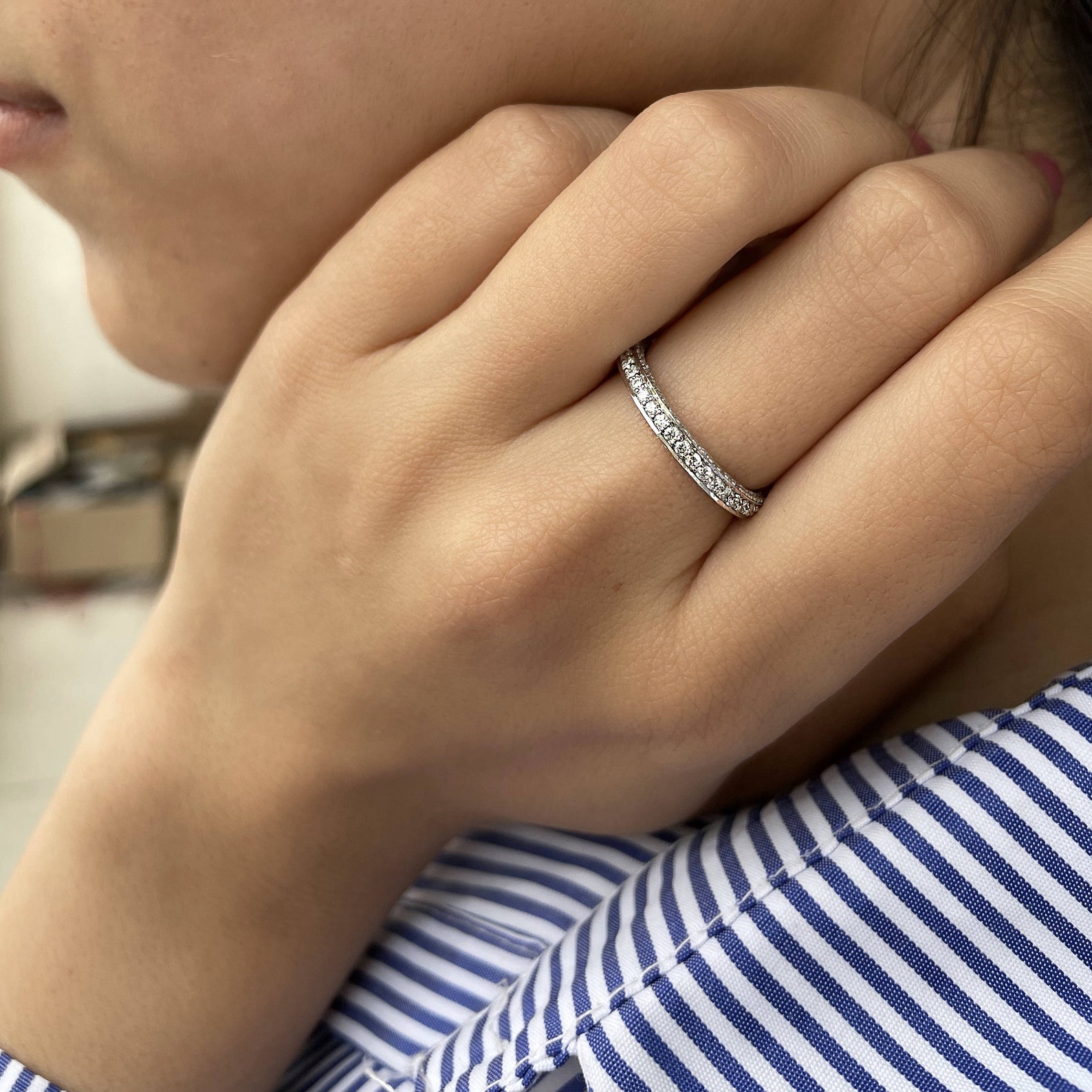 1 CT Moissanite Eternity Band Eternity Rings for Women Etsy