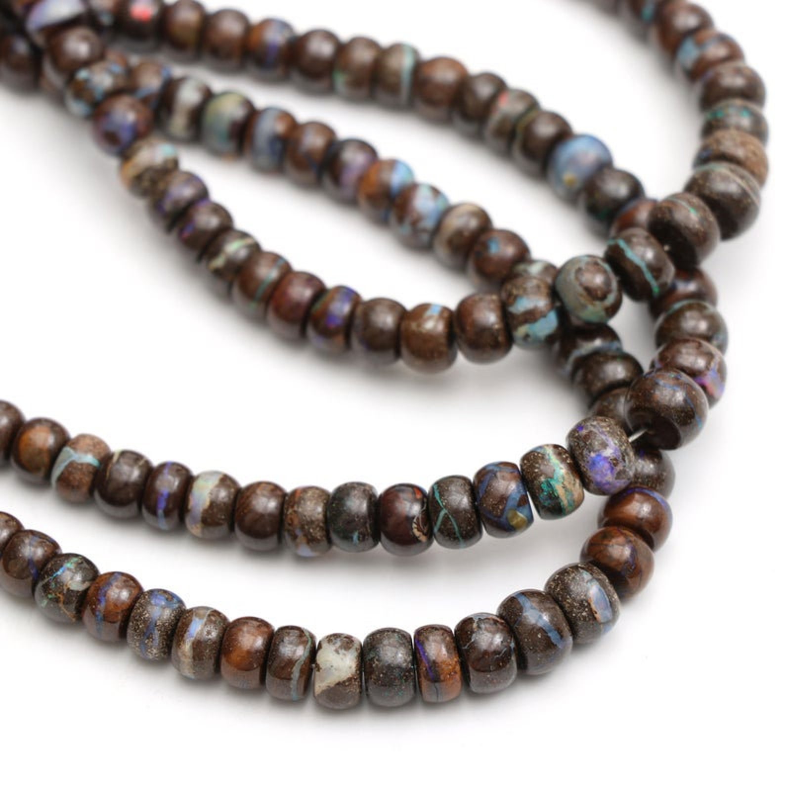 130 CT Boulder Opal Bead Necklace Round Beads Necklace Etsy