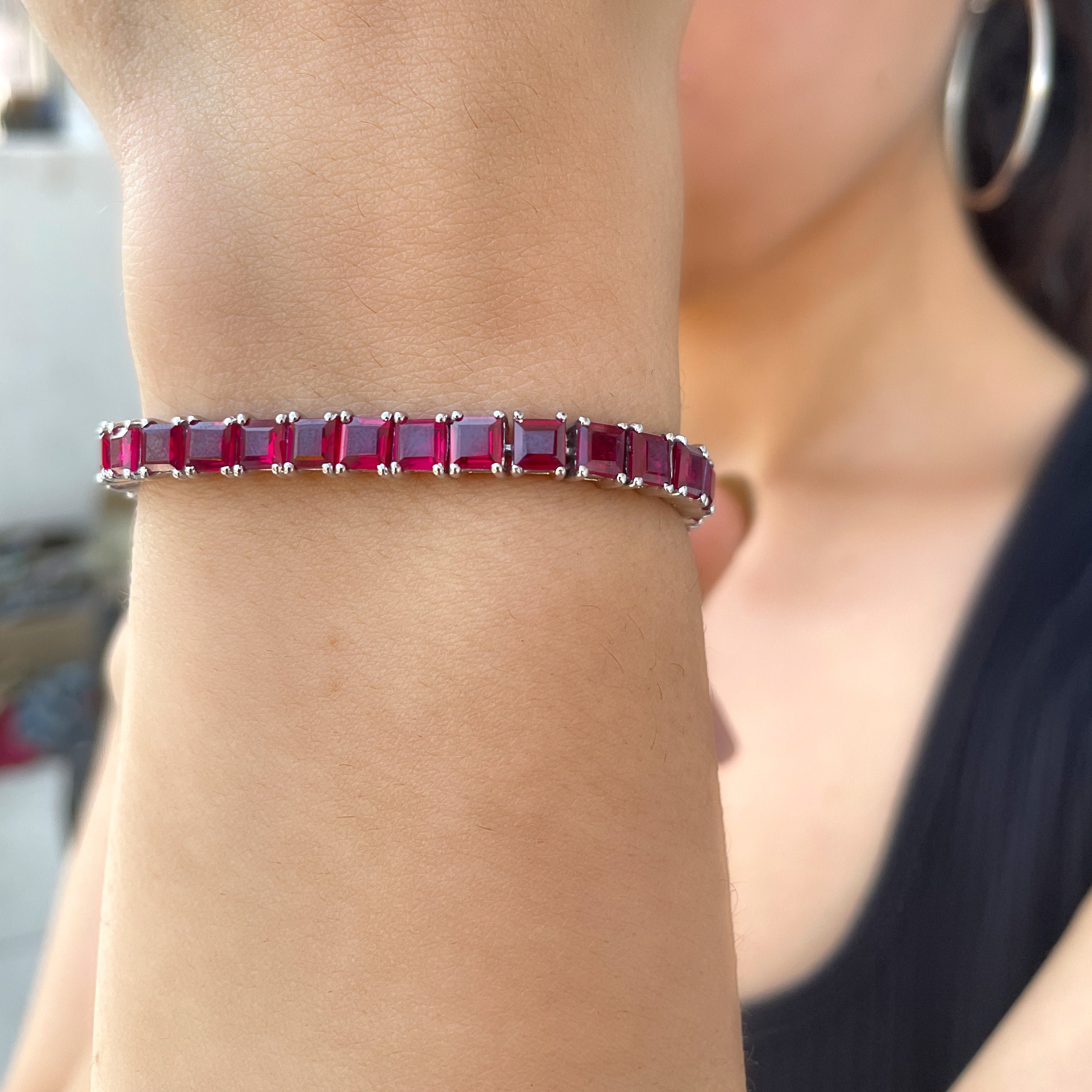 20 CT Created Ruby Bracelet Tennis Bracelet for Women 7 Inch | Etsy