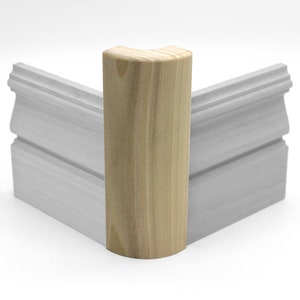 Poplar (Paint Grade) Outside Radius Corner Base Blocks, Bullnose Block & Mini Bullnose (Baby Bullnose), Trim Molding
