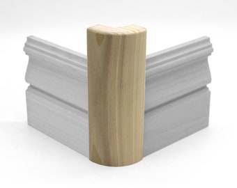 Poplar (Paint Grade) Outside Radius Corner Base Blocks, Bullnose Block & Mini Bullnose (Baby Bullnose), Trim Molding