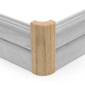 Red Oak Outside Radius Corner Base Blocks, Bullnose Block, Hardwood Trim Molding