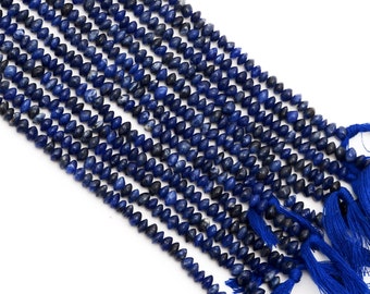 Blue Sodalite Beads Strand, 100% Natural Gemstone, Rondelle Beads, 13 Inch, Glitter Rare, Smooth Beads, Wholesale Lot, Gemstones Jewellery