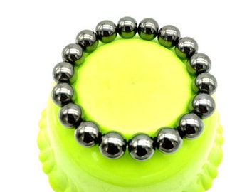 Hematite Bracelet, 100% Natural Gemstone Beads, 8mm Round, Stretch, Crystal Chakra, Glitter Rare Bracelet, Wholesale Lot, Gemstone Jewellery