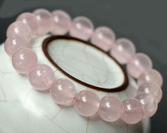 Rose Quartz Bracelet, 100% Natural Gemstone, 6mm,8mm Round, Calm Healing Crystal, Glitter Rare Bracelet, Wholesale Lot, Gemstones Jewellery