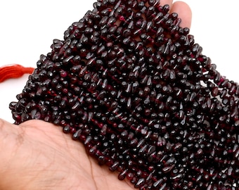 100% Natural Garnet Beads Strand, Loose Gemstone Beads, Teardrop Beads, 13 Inches, Flash Smooth Beads, Gemstone Jewelry, Wholesale Lot