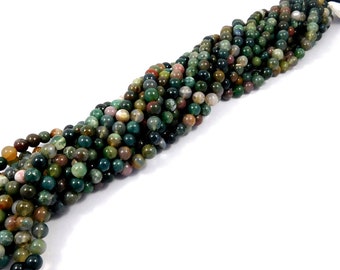 100% Natural Moss Agate Beads Strand, Loose Gemstone Beads, 8mm Beads, 15 Inches, Flash Beads, Smooth Beads, Gemstone Jewelry, Wholesale Lot