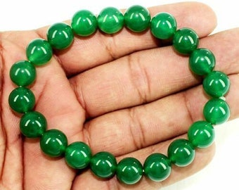 Green Onyx Bracelet, Good Luck, Healing Crystal, Glitter Bracelet, 8mm Beads, 100% Natural Gemstone Bracelet, Gemstone Jewelry Wholesale Lot