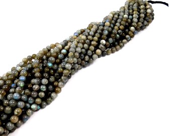 100% Natural Labradorite Beads Strand, Loose Gemstone Beads, 6mm Round Beads, 13 Inches, Flash Smooth Beads, Gemstone Jewelry, Wholesale Lot