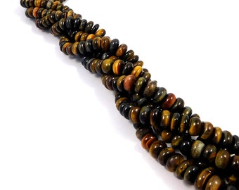 100% Natural Black Tiger's Eye Beads Strand, Loose Gemstone Beads, Rondelle Beads, 15 Inches, Smooth Beads, Gemstone Jewelry, Wholesale Lot