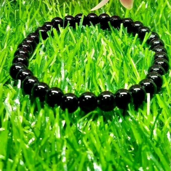 Black Onyx Bracelet, 100% Natural Gemstone, 8mm Round, Healing Crystal Chakra, Glitter Rare Bracelet, Wholesale Lot, Gemstones Jewellery