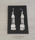 Earrings, Mapuche Sikill design, handmade in 950 silver product logo