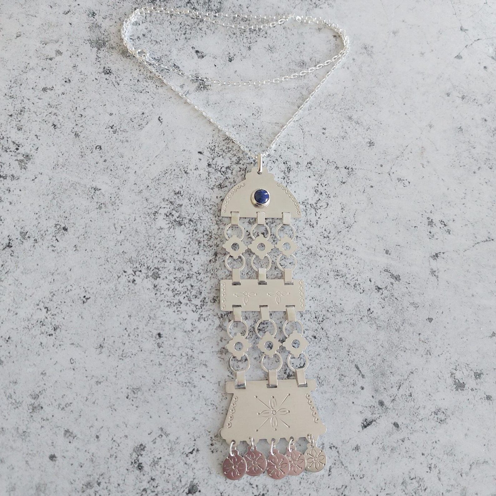 Mapuche Necklace With Kilkay Chain, Traditional Jewelry Fused With ...