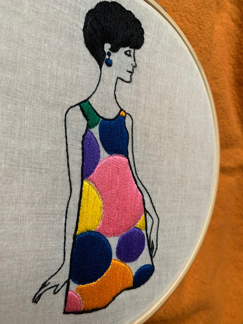 1960s Fashion Inspired Hand Embroidery Hallmark Confetti Paper Dress Etsy