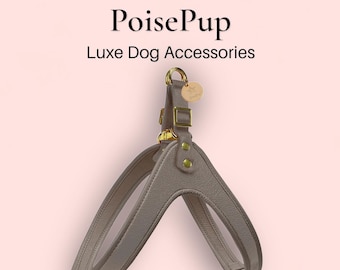 High End Quality Dog Harness Handmade with Genuine Leather and Easy Release Buckle - Brown
